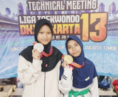 Alhamdulillah 2 orang peserta didik MTsN 16 Jakarta raih prestasi bergengsi di Kejuaraan Liga Taekwondo DKI Jakarta